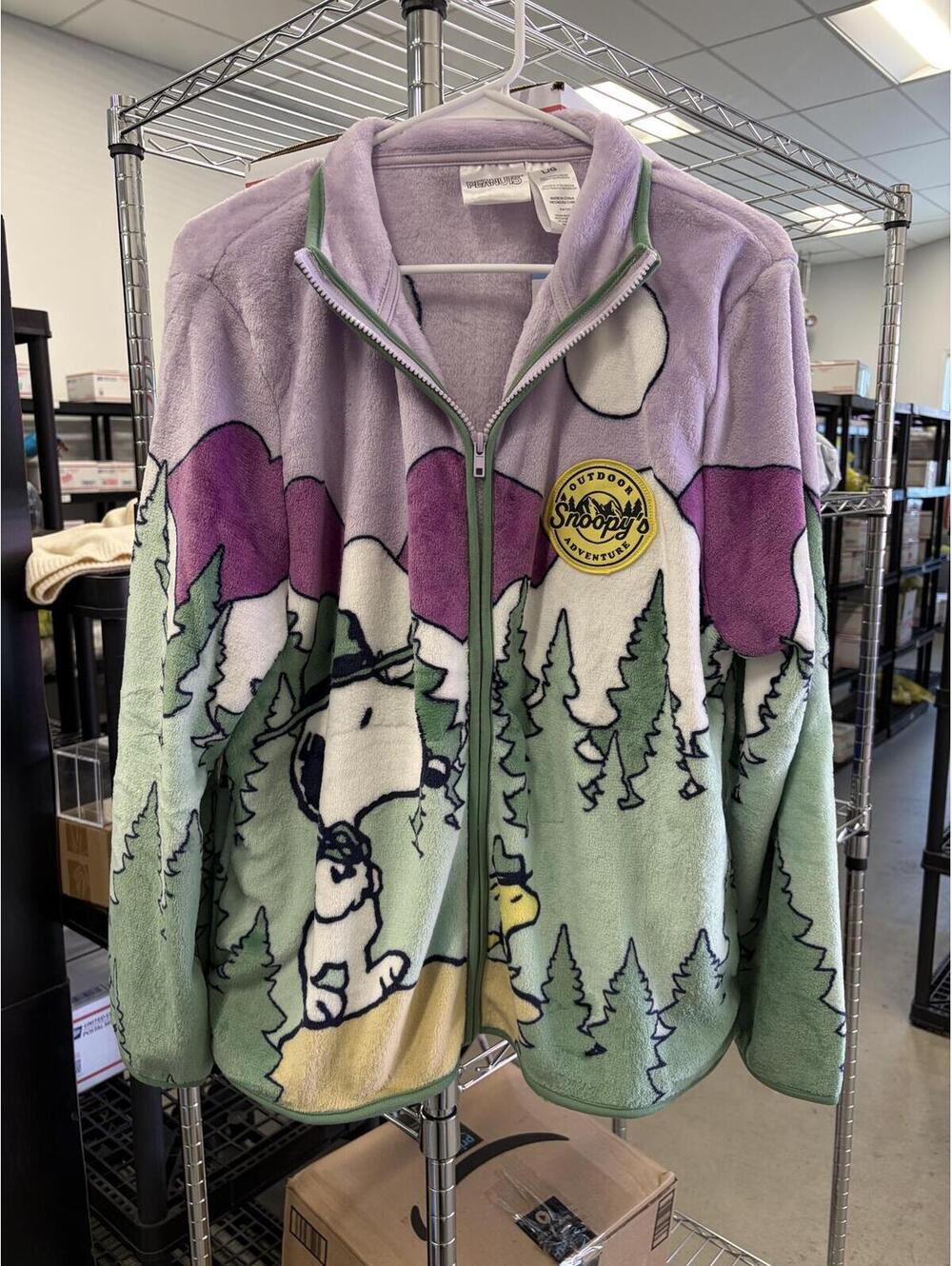 Snoopy Fleece Zip Up Jacket Adult XS